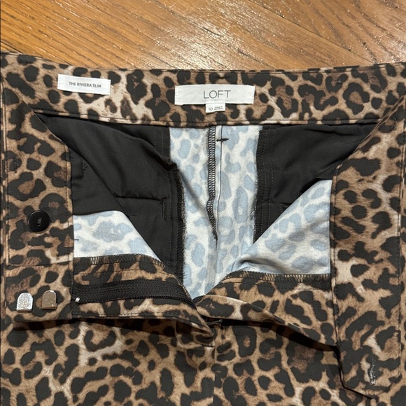 LOFT Leopard Print Pants - Picture 3 of 6